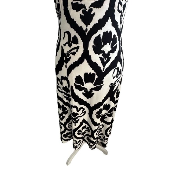 WHITE HOUSE BLACK MARKET WHBM Black White Keyhole Midi Dress Size 0 - Picture 5 of 6